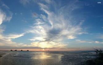 Amazing Ocean Horizon Sunset Wallpaper