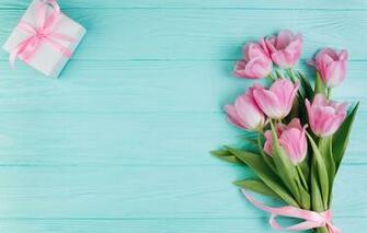 Wallpaper Love Flowers Gift Tulips Pink Fresh Wood