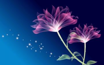 3d Purple Flowers Best Wallpaper