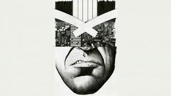 Judge Dredd B W White Face Wallpaper Background