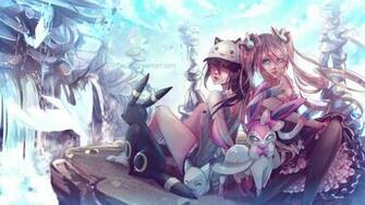 Konachan 2girls Dress Hat Original Pokemon Sylveon