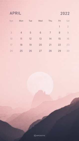 Moon And Mountain April Calendar Wallpaper