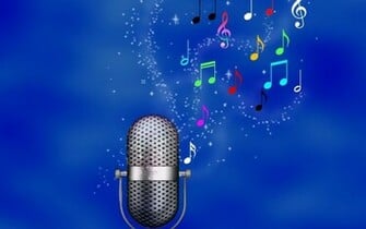 Blue Music Notes Wallpaper