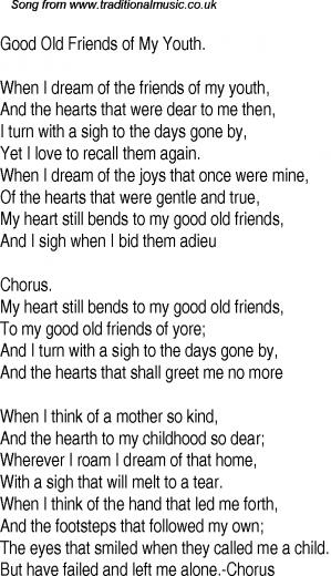 Lyrics For Good Old Friends Of My Youth Music Pdf