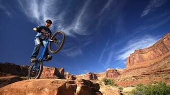 Mountain Biking Full HD Desktop Wallpaper Of