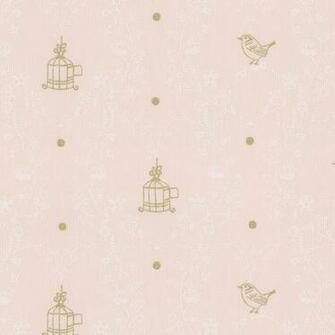 Blush And Gold Bird Fabric By The Yard Pink Carousel