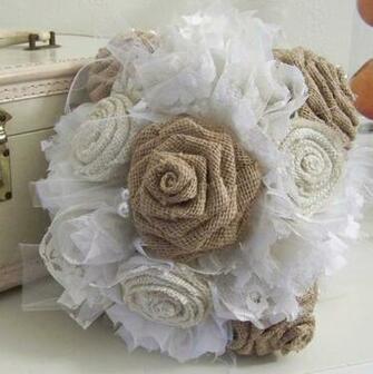 Burlap And Lace Wedding Bouquet Vintage By Sugarplumcottage Wallpaper