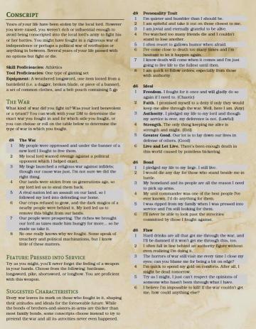 The Conscript A 5e Background Dndhomebrew