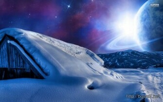 Planet In The Sky During A Winter Night Wallpaper Full Size