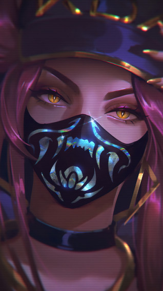 K Da Akali Mask Lol Wallpaper iPhone Phone 4k 5151e