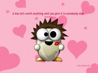 Kisses For You Cartoon Wallpaper