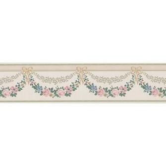 499b69575 Pink Floral Banner Border By Lucky Day Wallpaper