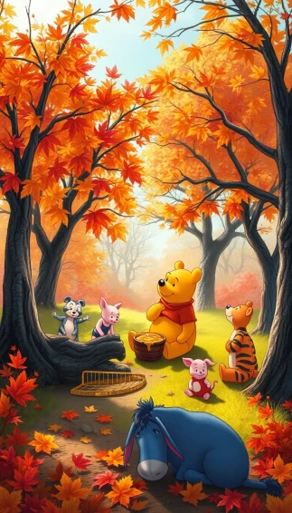 Winnie The Pooh Fall Wallpaper