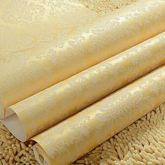 Gold Beige White Glitter Damask Metallic Wallpaper Wallcoverings
