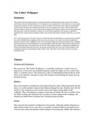 Yellow Wallpaper Sample Essay
