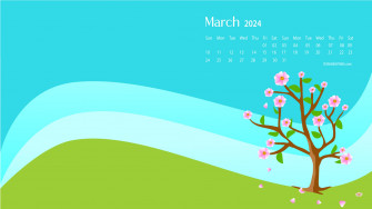 March Desktop Wallpaper Calendar