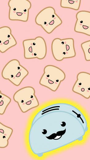 Kawaii Bread iPhone Wallpaper