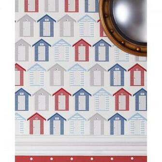 The Seaside Washable Wallpaper Red Blue By Graham Brown