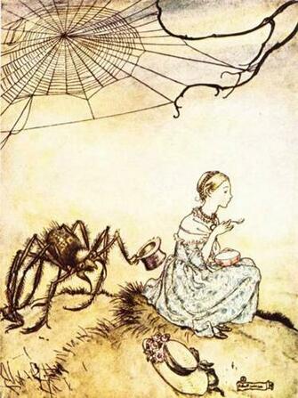 Mother Goose Little Miss Muffet A Illustration Arthur Rackham Art