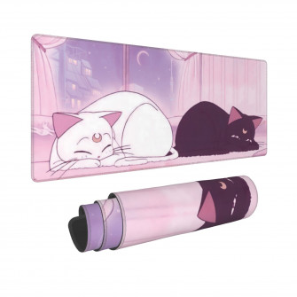 Amazon Cravateslim Pink Desk Pad Anime White Cat Black