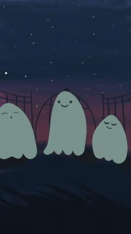 Aesthetic Ghost In Wallpaper Cartoon