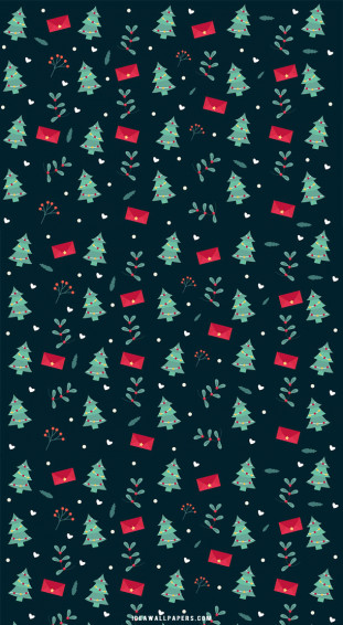 Cute Christmas Holiday Wallpaper Cards Trees