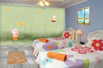 999store 3d Yellow Flowers And Cartoons Kids Room Wallpaper Non