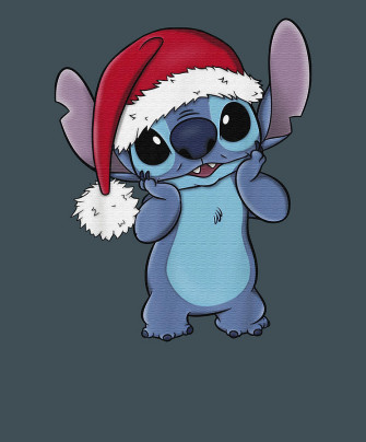 Lilo And Stitch Christmas Santa Hat Portrait Digital Art By