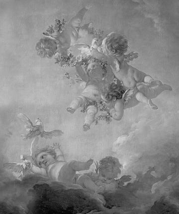 Cherubs Grisaille Wallpaper Fresco
