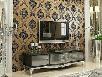 Non Woven Wallpaper For Tv Wall Decoration European Style