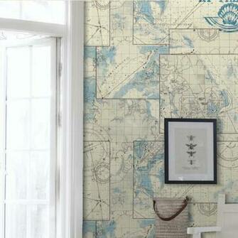 Pvc Washable Nautical Map Vintage Wallpaper World For Reading Room