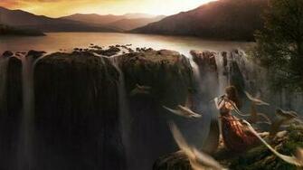 Women Mountains Landscapes Nature Music Doves Rocks Song Pigeons Flute