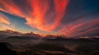 Sunrise Valley Tibet Mountains X Close