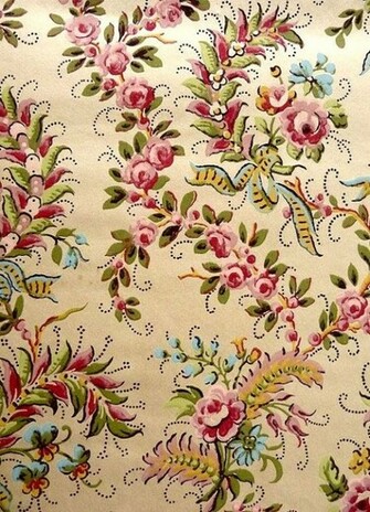 1920s Wallpaper Vintage French Pochoir Guashe Printed Technique