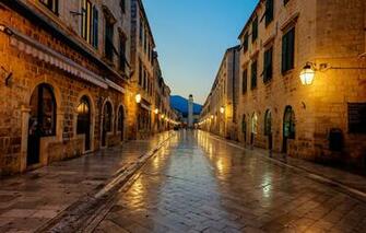 Wallpaper Sunrise Croatia Dubrovnik Stradun