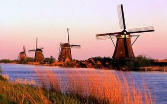 Kinderdijk Windmills Wallpaper
