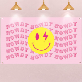 Y1tvei Preppy Cowgirl Room Decor Party Banner Aesthetic Pink Howdy