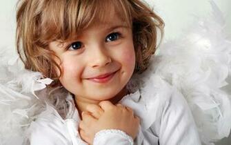 Wallpaper New Year Children Little Girl Cute Happiness Smile HD
