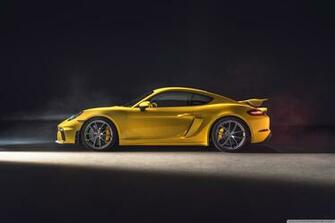 Yellow Porsche Cayman Gt4 Sports Car 4k HD Desktop