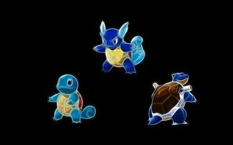 Pokemon Wartortle Squirtle Blastoise Black Background