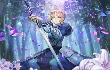 Wallpaper Look Girl The Saber Fate Stay Night