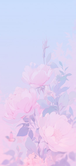 Big Preppy Flowers Pastel Wallpaper Colorful