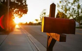 Wallpaper Mailbox Road Sun Rays HD Picture Image