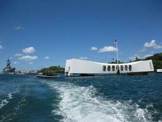 The Uss Arizona Memorial With Missouri In Background