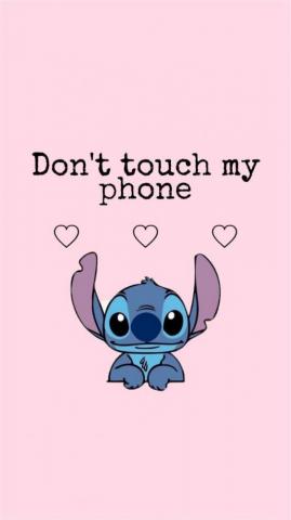Dont Touch My Phone Stitch Hearts Wallpaper