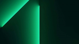 Straight Green Led Lights Dark Wallpaper