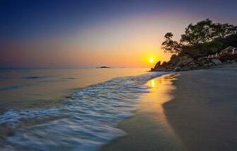 Wallpaper Sunset Coast Malaysia Penang The Strait Of