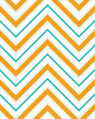 Turquoise Tangerine Orange Chevron Art Print By Esanz Society6