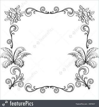 Abstract Floral Background Outline