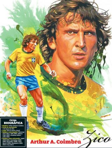 Zico Of Brazil Wallpaper Football Team Art
